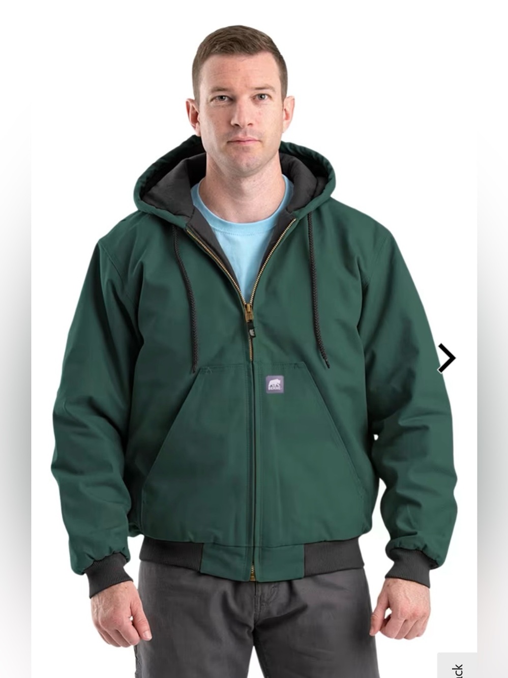 Berne Heritage Duck Hooded Jacket Green M